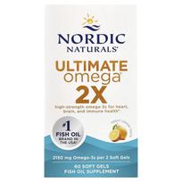 Ultimate Omega 2X, Citrina, 2 150 mg, 60 minkštų kapsulių (1 075 mg vienoje minkštoje kapsulėje)