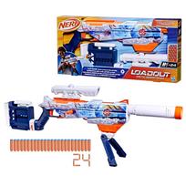 Hasbro Nerf Loadout Arctic Zero Striker Blasteris su 4 keičiamais priedais, 24 N1 strėlėmis ir 6 strėles talpinančiu integruotu dėtuve, Žaislas ir dovana vaikams, blue