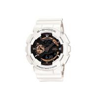 Casio Skystųjų kristalų/Rodyklės Dvigubo ekrano serija Lauko vandeniui atsparus sportinis kvarcinis judėjimas Dervos dirželis Laikrodis Vyriški laikrodžiai Juodas GA-110RG-7A Metal Watch Box black