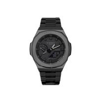 CASIO Unisex Liquid Crystal,Analog Dual Display Series 48.5mm Black Watch GA-2100-1A1(Watch8--) Regular Watch Box black