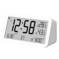Smart Rechargeable LCD Alarm Clock with Temperature & Humidity gray