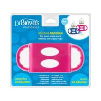 Dr. Brown wide neck silicone handle holder, pink, 1 piece pink