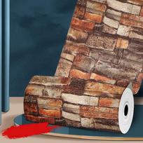 5/10M 3D tapetų dekoravimas, lipnūs antikvariniai putplasčio plytų tapetai, svetainė, miegamasis, vandeniui atsparūs 3D sienos lipdukai 5M brown