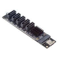 cablecc 10Gbps to 6Gbps NGFF Key SATA Adapter Converter PM Port Multiplier Selector JMB575 JMS580 USB-C 5-Port Type-C B+M juoda