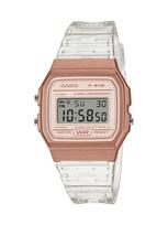 Casio Collection Laikrodis F-91WS-7A3JF Unisex Rožinio aukso Skeleto apyrankė Kasdieniam gyvenimui Atsparus vandeniui white