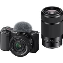SONY Mirrorless Camera Double Zoom Lens Kit SELP16502 Black BQ Interchangeable Lens E10X Black ZV-E10 (Included Lenses + SEL55210) ZV-E10X APS-C juoda