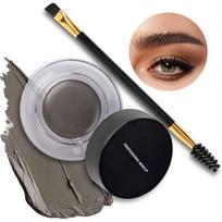 Boobeen Eyebrow Pomade vandeniui atsparus antakių kremas antakių makiažo rinkinys Natūralus antakių makiažas su dviejų galvučių antakių šepetėliu 01# gray