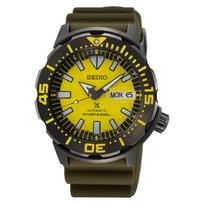 Seiko Prospex Monster 200m Automatinis Pilkai dengtas korpusas Geltonas ciferblatas Laikrodis Nardytojo SRPF35K1, Nardytojo laikrodis. yellow