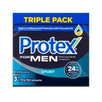 Protex vyriškas antibakterinis sportinis muilas, 3 vnt. x 90 g, 3 pakuotė