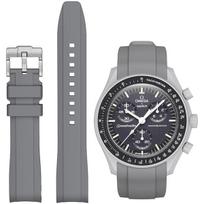 20 mm laikrodžio apyrankės silikoninis dirželis skirtas Omega X Swatch MoonSwatch laikrodžio dirželis Omega ir Swatch apyrankės guminė juostelė, skirta Omega Speedmaster Seiko SEIKO 20 mm pilka spalva