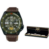 Seiko Street Fighter Kolekcija 100m Atsparumas Vandeniui Mechaninis Ciferblatas Odinis Dirželis Laikrodis SRPF21K1 gray