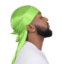 Vyriškas kryžiuojantis Durag: Gatvės šokio ilga uodega pirato skrybėlė skara bandana One Size žolės žalia spalva