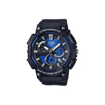Casio Youth Series Multifunctional Pointer Watch Waterproof Quartz Movement Resin Strap Men watches Blue MCW-200H-2A Random Watch Box,Blue Black Watch Dial black