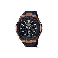 Casio Dual Display Quartz Movement Resin Leather Strap Watch Men watches Black GST-S120L-1A Black Dial black