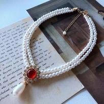 JMXD Vintage Royal Pearl Necklace  Style Double Layer Choker Baroque Y2K Elegant French Women Necklace for Dress Qipao Fashion Jewelry Gift
