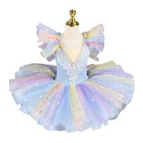 Vaivorykštės Vaikų Baleto Suknelė Modernūs Spektaklio Drabužiai Madinga Princesės Suknelė Vaikams Mergaitėms 140CM gray