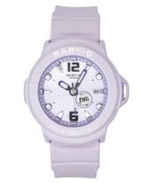 Casio Baby-G Plus Analog Resin Purple Dial Quartz BGA-15K-6A 100M Women's Watch With Convertible Holder violetinė