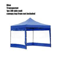 Party Garden 3x3M Markizės Palapinės Paviljonų Šoninės Sienelės Vandeniui Atsparus Stogas Apsauga Nuo Vėjo blue-Translucent-3M