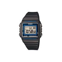 Casio Youth Series Silicone Square Waterproof Sports Quartz Movement Resin Strap Watch Men watches Blue W-215H-8A Black/Blue Dial black