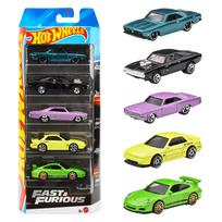 Hot Wheels Fast Furious Vehicle Toy Mini Ages JDR19 & 5-Pack Cars, 3+, Multi-Purpose, black