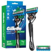 Gillette 2024 ProGlide Ultra skustuvo rankena + 2 skustuvo galvutės, Korėjos skustuvo galvutė black