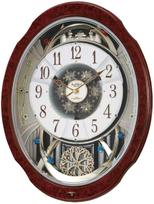 RHYTHM Wall Clock Radio Analog Karakuri Small World Bloom GO 30 Songs Melody Brown Grain Small World 4MN499AZ23 Brown (Wood Finish) 52.1x40.5x12.4cm ruda