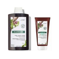 Klorane Chininas ir Edelvaisas Šampūnas 400ml + Kondicionierius 200ml, 1 vnt. gray