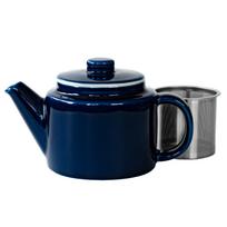 Nishikai Pottery Hasami Ware Teapot Navy Stainless Steel with Tea 500ml Scissors Nordic Tableware Tea Pot Teapot Made in Japan 13873  Common Common tamsiai mėlyna