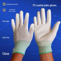 Tingbai Cleanroom PU Palm Dipped Gloves gray