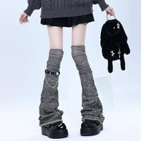 Harajuku Ilgi Nėriniai Kojų Šildytuvai Nėriniai Apvadai Šiltai Laikyti Y2k Kojinės Plačiai Apačioje Dizainas Iki Šlaunų Kojinės Aštraus Mergaitės Mada One Size gray