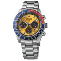 SEIKO 100m atsparus vandeniui Saulės energijos kvarcinis mechanizmas Nerūdijančio plieno apyrankė Laikrodis 41,4 mm Vyriški laikrodžiai SSC947 Yellow Watch Dial black