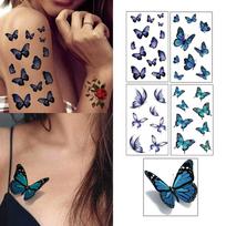 Gel Luna gražios spalvos drugelio kūno laikina tatuiruotė, T-53, 1 vnt. black