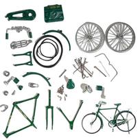 1:10 Scale Assembly Bicycle Model Diy Retro Simulation Bike Model Kit Ornament Desktop Decor Mini 28 Big Bar Bicycle gray