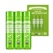 Dr. Bronner's Organic Lip Balm 4g, Lemon Lime, 3 pcs. green