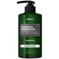 Kundal Tea Tree & Macadamia Deep Cleansing Shampoo White Musk Fragrance, 1.058L, 1 unit gray