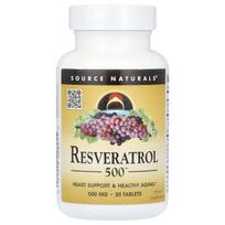 Šaltinis Naturals, Resveratrol 500™, 500 mg, 30 tablečių