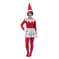 Ryškus patogus 'Elf On The Shelf' kostiumas Kalėdų vakarėliui ir Helovinui Women,170cm white