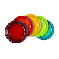 Le Creuset Round Plate LC 23 cm Rainbow Heat-resistant Cold-resistant Microwave Oven Compatible Set 5 Dish Pasta Curry red