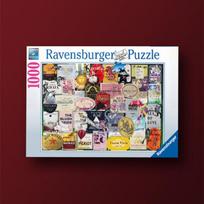 Vintage Wine Label 1000 Piece Ravensburger Jigsaw Puzzle, popular Korean board game gray