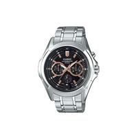 Casio Standard Series Waterproof 50m Quartz Movement Stainless Steel Strap Watch Men watches Black MTP-E204D-1AVDF Black Dial black
