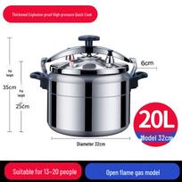 Jiesitong Commercial & Home Large Capacity Pressure Cooker 20 Liter (13-20 People) gray