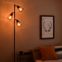 VENTOTA Stand Light Floor Light LED Compatible Indirect Lighting Floor Stand Lamp 3 Lights Stylish Nordic Vintage Industrial Luino (Body Only)