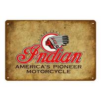 Metalinis skardinis ženklas Indian Motorcycles Sienų dekoracija Skardinės lentelės Vintažinė Šabždėta Geležinė plokštė Tapyba Baras Garažas Vyriškas kampelis Ženklas 20x30cm（7.8x11.8inch）
