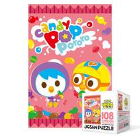 108 dalių dėlionė - Pororo rožiniai saldainiai (Mini), populiarus korėjiečių galvosūkis yellow