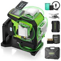 Huepar HX04CG Lazerinis 4D žalias linijinis lygis su LCD impulsu, 4 lazerio ryškumo lygiai, 4x360 kryžminės linijos. Komplekte magnetinis pagrindas ir kietas dėklas. Dovana žalia