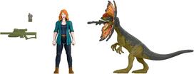 Jurassic World Dominion Claire ir Dilophosaurus Žmogaus ir Dinozaurų Paketas Figūrėlės su Priedais [Naudotas] black