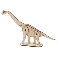 Motto 3D trimatis medžio dėlionė Brachi Osaurus dinozauras Korėjos 3D dėlionė beige
