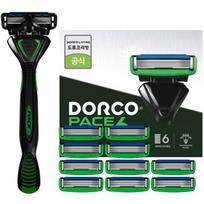 Dorco Face 6 razor + 11 extra blades, 1 set ,Korean razor blade black