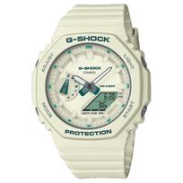 CASIO / Kvarcinis mechanizmas Dervos dirželis Laikrodis Unisex Baltas ciferblatas GMA-S2100GA-7A White Dial gray