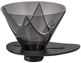 HARIO V60 Vienos Porcijos Lašintuvas MUGEN Kavos Lašintuvas 1-2 Puodeliams Skaidrus Juodas Pagaminta Japonijoje VDMU-02-TB gray